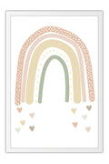 Poster Arco Iris e Corações - Cores Pastel - Decoração
