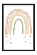 Poster Arco Iris e Corações - Cores Pastel - Decoração