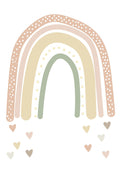 Poster Arco Iris e Corações - Cores Pastel - Decoração