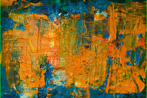 Poster Abstrato - Colors - Laranja e Azul - Arte Decorativa