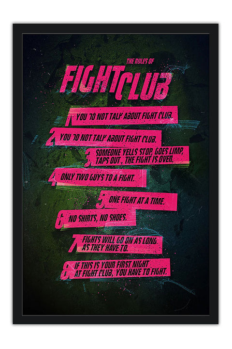 Poster Regras Do Clube Da Luta - Fight Club Rules - Filmes