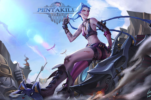 Poster League Of Legends - LOL - Jinx Pentakill - Games