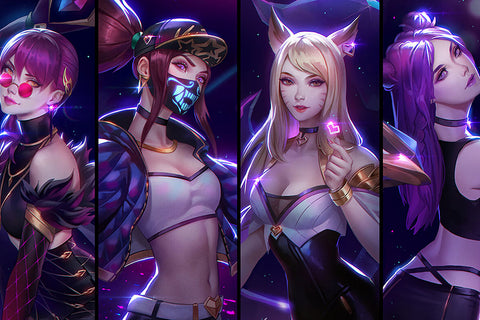 Poster League Of Legends - LOL - Kda Evelynn Akali Ahri Kaisa - Games