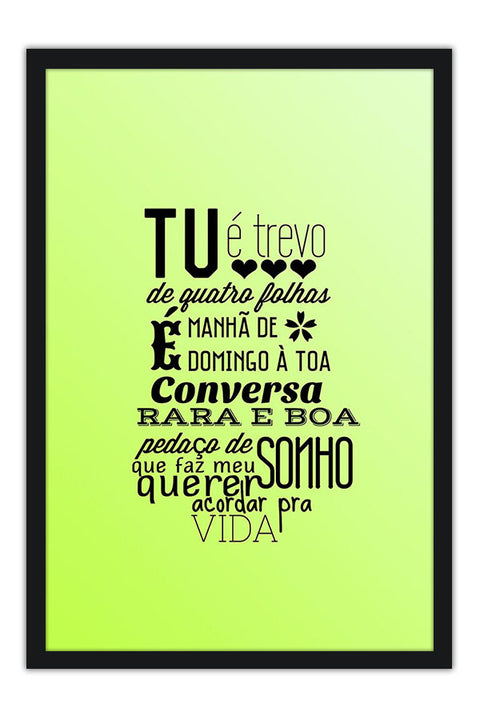 Poster Tu é Trevo De Quatro Folhas - Frases