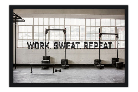 Poster Work Sweat Repeat - Frases