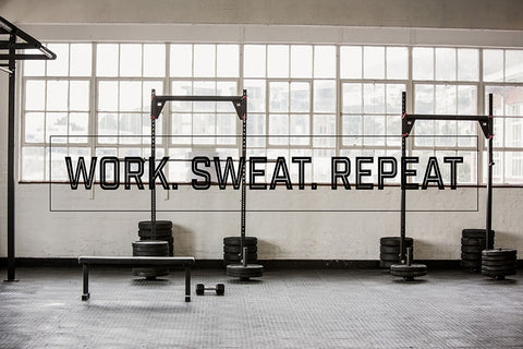 Poster Work Sweat Repeat - Frases