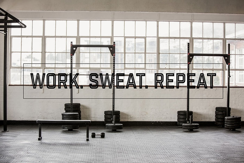 Poster Work Sweat Repeat - Frases