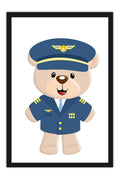 Poster Urso Piloto - Avião - Quarto De Bebê - Baby Room - Infantil