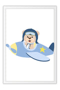 Poster Urso - Avião - Quarto De Bebê - Baby Room - Infantil