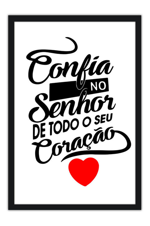 Poster Confia No Senhor De Todo Coração 2 - Religião - Versículos - Frases