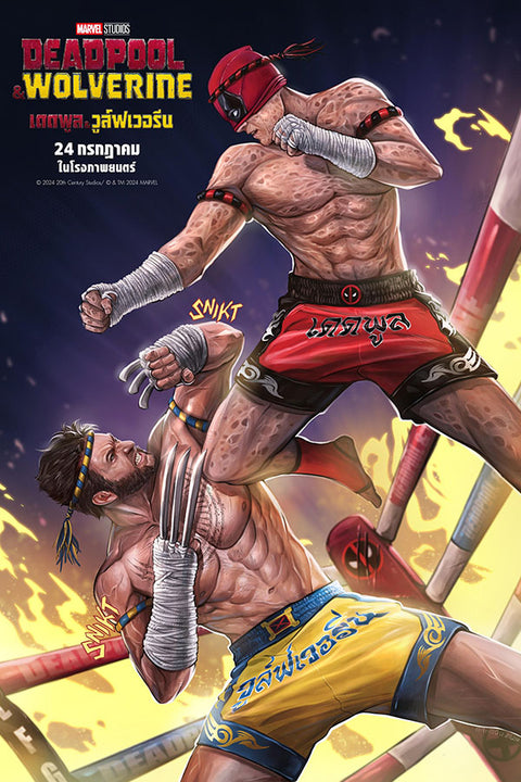 Poster Deadpool e Wolverine - Marvel - MCU - Especial Tailandês - Filmes