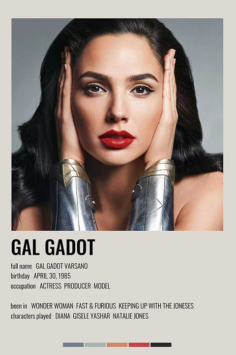 Poster Gal Gadot - Atrizes - Estilo Fotografia Vintage