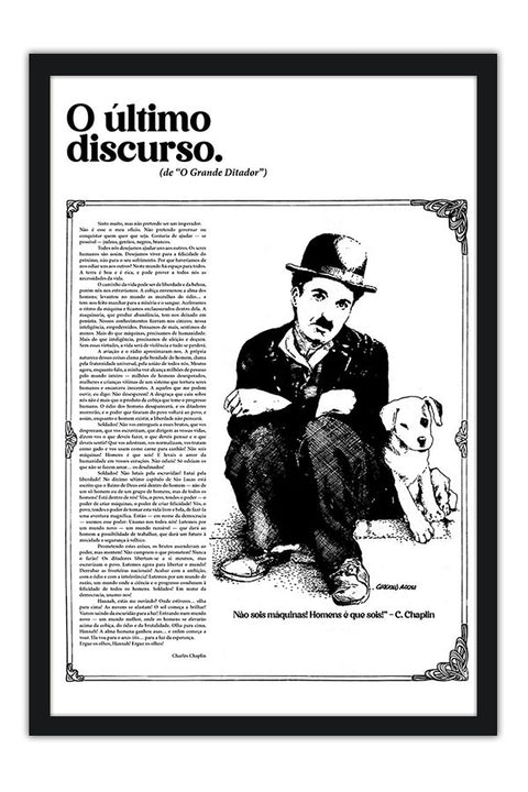 Poster “O último discurso” de O Grande Ditador - Charles Chaplin - Clássicos - Filmes