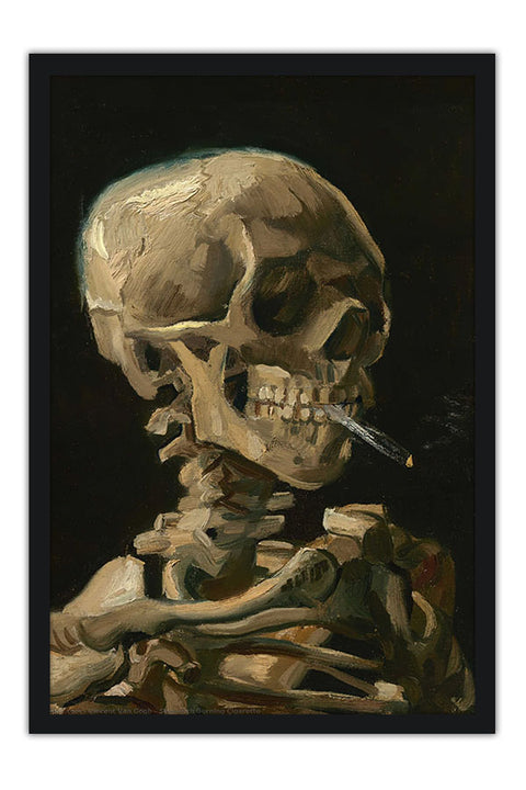 Poster Crânio com Cigarro Aceso - Van Gogh - Obras de Arte