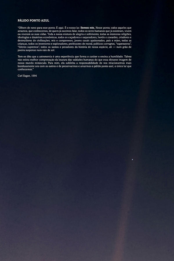 Poster Pálido Ponto Branco - Carl Sagan - Fotografia Espacial / Universo
