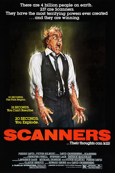 Poster Scanners - Sua Mente Pode Destruir - Terror Vintage - Filmes