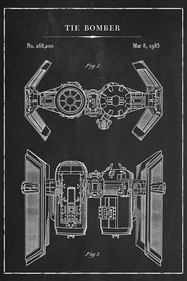 Poster Star Wars - Desenho Técnico Tie Bomber - Filmes