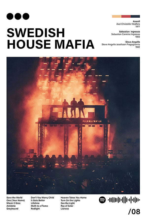Poster Swedish House Mafia - Estilo Fotografia Vintage - Música