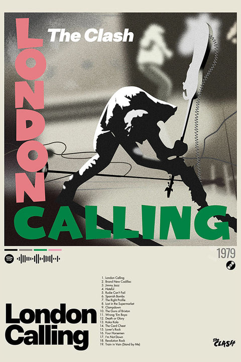 Poster The Clash - London Calling - Estilo Fotografia Vintage - Bandas de Rock