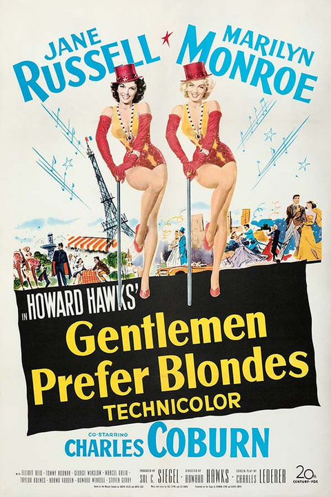 Poster Gentlemen Prefer Blondes - Os Homens Preferem As Loiras - Marilyn Monroe - Vintage - Filmes
