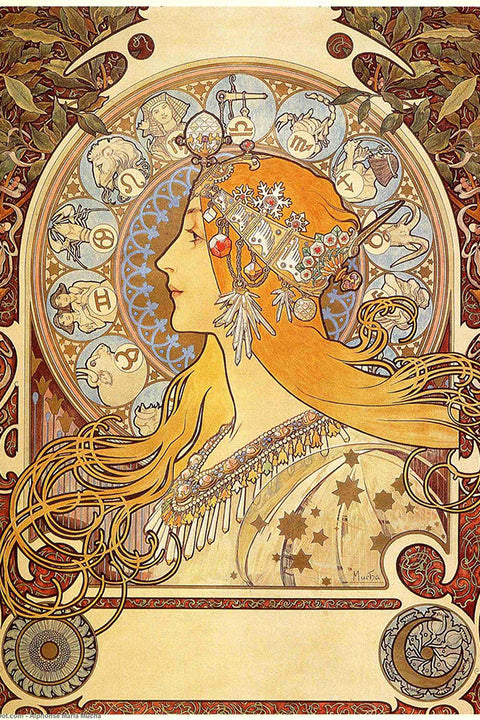 Poster Afons Maria Mucha - Zodiac - Obras de Arte
