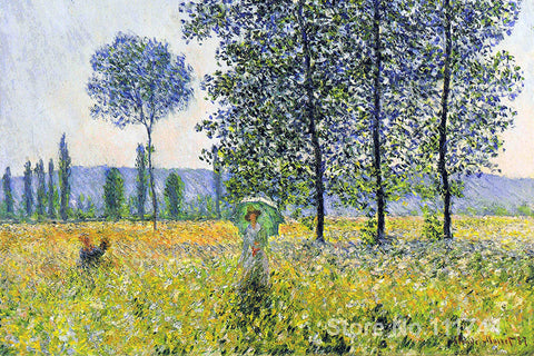 Poster Monet - Woman with a Parasol on the Woods - Obras de Arte