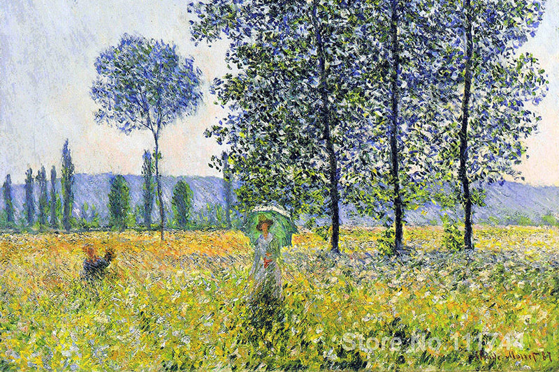 Poster Monet - Woman with a Parasol on the Woods - Obras de Arte