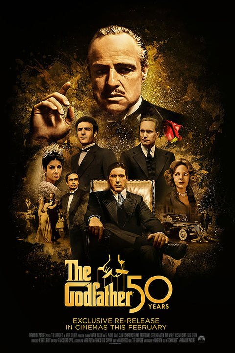 Poster The Godfather - O Poderoso Chefão - Especial 50 Anos - Filmes de Máfia
