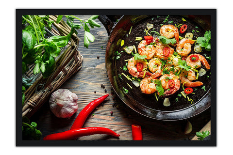 Poster Camarão - Temperos - Cozinha - Chef - Comida - Culinária