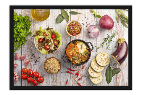 Poster Mesa Posta - Temperos - Cozinha - Chef - Comida - Culinária