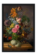 Poster Blumenstück - Natureza Morta com Flores - Franz Xaver Gruber - Obras de Arte - Moldura preta