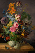 Poster Blumenstück - Natureza Morta com Flores - Franz Xaver Gruber - Obras de Arte - Pôster sem moldura