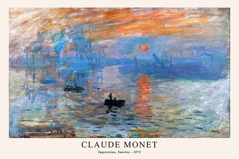 Poster Impressão, Nascer do Sol - Claude Monet - Impressionismo - Obras de Arte - Pôster sem moldura