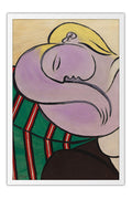 Poster Mulher com Cabelos Amarelos (1931) - Pablo Picasso - Obras de Arte - Moldura branca