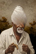 Poster Retrato de Homem com Turbante Branco - Obras de Arte - Pôster sem moldura