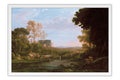 Poster Pastoral with the Arch of Constantine - Claude Lorrain - Obras de Arte - Moldura branca