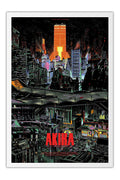 Poster Akira - Cyberpunk - Clássico - Cult - Animes - Moldura branca