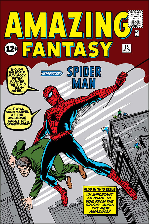 Poster Amazing Fantasy #15 - Homem-Aranha - Spider-Man - Vintage - Quadrinhos - Pôster sem moldura