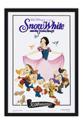 Poster Branca de Neve e os Sete Anões - Snow White - Disney - Vintage - Clássico - Filmes - Moldura preta