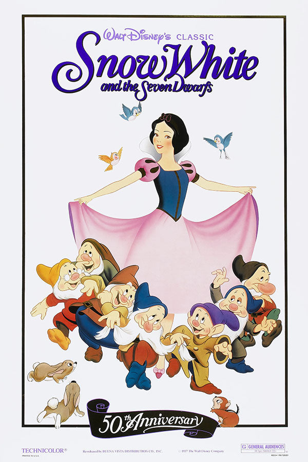 Poster Branca de Neve e os Sete Anões - Snow White - Disney - Vintage - Clássico - Filmes - Pôster sem moldura