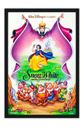 Poster Branca de Neve e os Sete Anões - Snow White - Disney - Vintage - Filmes - Moldura preta
