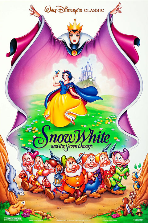 Poster Branca de Neve e os Sete Anões - Snow White - Disney - Vintage - Filmes - Pôster sem moldura
