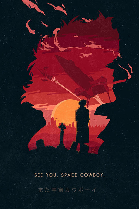 Poster Cowboy Bebop - Spike Spiegel - Animes - Pôster sem moldura