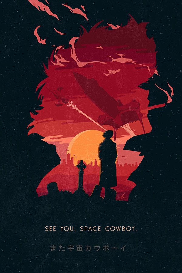 Poster Cowboy Bebop - Spike Spiegel - Animes - Pôster sem moldura