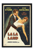 Poster La La Land: Cantando Estações - Emma Stone e Ryan Gosling - Musical - Filmes - Moldura preta