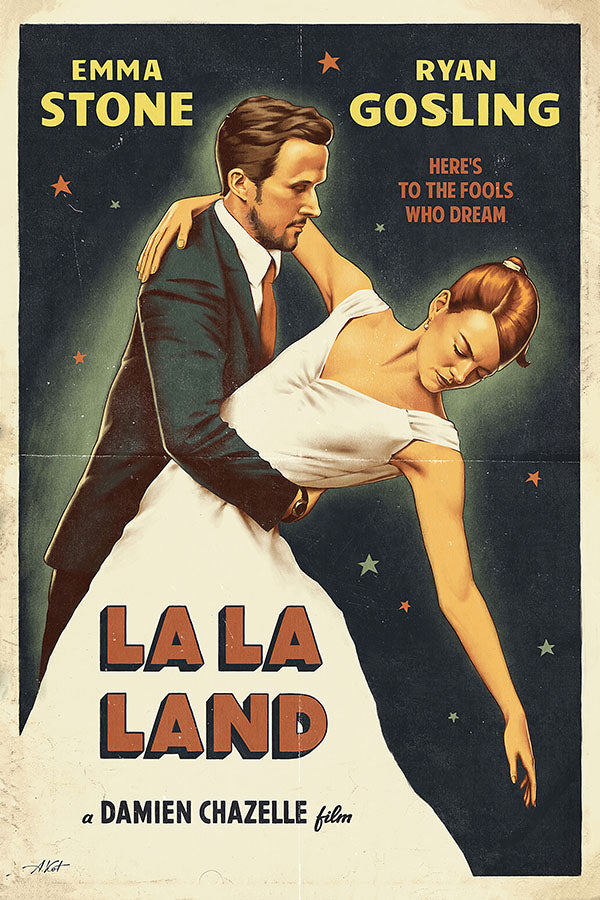 Poster La La Land: Cantando Estações - Emma Stone e Ryan Gosling - Musical - Filmes - Pôster sem moldura