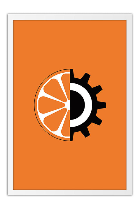 Poster Laranja Mecânica - A Clockwork Orange - Stanley Kubrick - Retrô - Cult - Filmes - Moldura branca