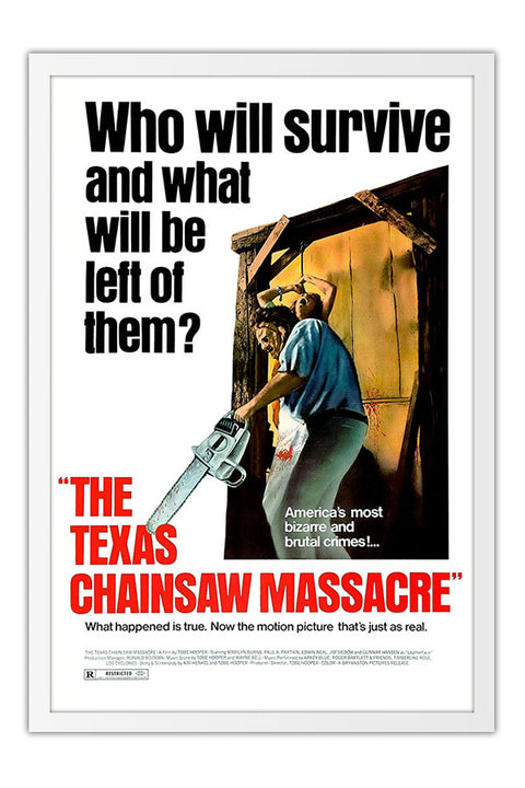 Poster O Massacre da Serra Elétrica - The Texas Chainsaw Massacre - Terror Vintage - Cult - Filmes - Moldura branca