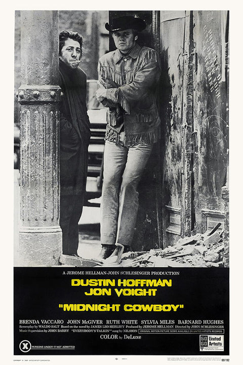 Poster Perdidos na Noite Midnight Cowboy Dustin Hoffman - Vintage - Clássico - Filmes - Pôster sem moldura