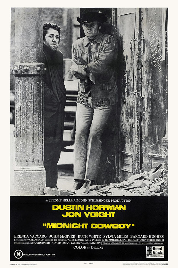 Poster Perdidos na Noite Midnight Cowboy Dustin Hoffman - Vintage - Clássico - Filmes - Pôster sem moldura